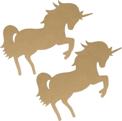 Obrázek produktu pro 2 siluety jednorožců z MDF dřeva, 15 cm