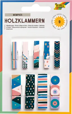 Produktbild von folia Holzklammern mit Druck "All year I" 9 Stück