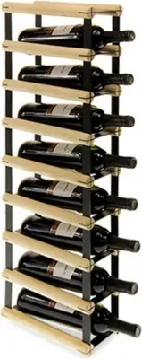 Produktbild von Modulares Weinregal VINOTECA MOD METAL | HxBxT 82,5x12,5x24,5cm | 1x8 Flaschen | Massives Kiefernholz | Natur