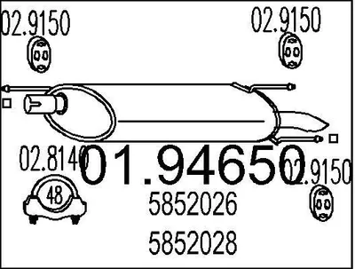 Produktbild von MTS 01.94650 Endschalldämpfer für OPEL Astra F CC (T92) Auspuff