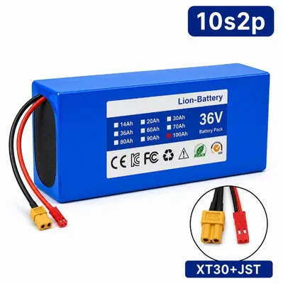 Produktbild von Akku-Pack für E-Scooter - 36 V 100 Ah Lithium-Ionen-Akku - 10S2P - BMS - XT30-JST - 18650-Zellen