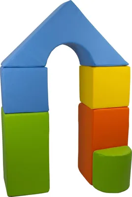 Image de Petit Ch teau - Set de 11 blocs de mousse pour jouer, jaune, vert, bleu, orange