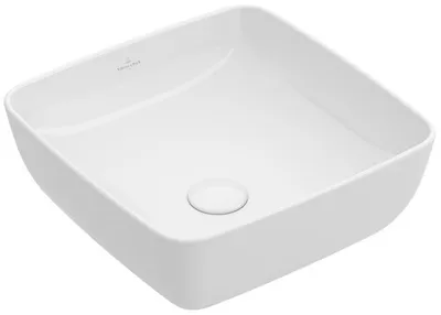 Produktbild von Villeroy & Boch Aufsatzwaschbecken Artis 41 cm quadratisch stone weiß mit Beschichtung 417841RW