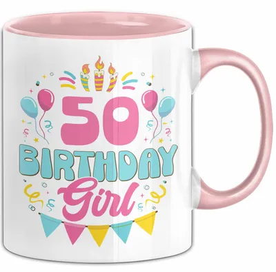 Produktbild von 50. Geburtstag Tasse Frauen Mädchen Geschenkidee Lustig 50 Birthday Girl Lustiger Spruch Mutter Mama (Rosa)