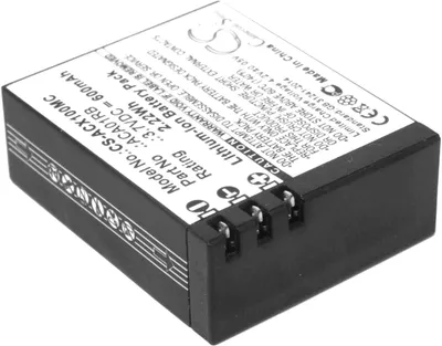 Zdjęcie produktu dla Akumulator do Activeon ACA01RB, litowo-jonowy, 3,7 V, 600 mAh, czarny