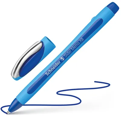 Zdjęcie produktu dla Schneider Schreibgeräte Slider Memo XB, Spinacz, Długopis, Niebieski, Extra Pogrubiony