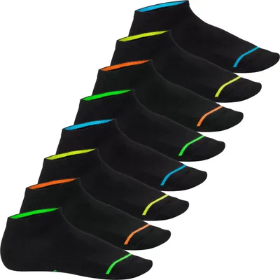 Produktbild von Footstar Herren & Damen Sneaker Socken (8 Paar), Kurze Sportsocken im Neon Look - Neon Glow - Schwarz 47-50