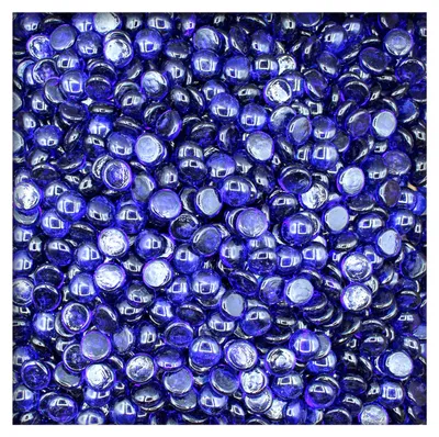 Produktbild von 1 kg Glasnuggets Glassteine Muggelsteine Mosaiksteine Tischdeko 17-19 mm Kobaltblau