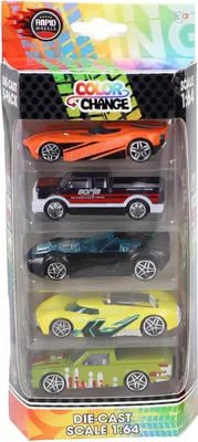 Image de KiddyGo Voitures-jouets Rapid Wheels Die-Cast changement de couleur pack de 5