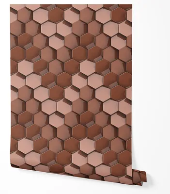 Obrázek produktu pro Vliesová tapeta geometrický 3D šestiúhelníkový vzor měděná hnědá moderní elegantní design strukturovaná stěna obývací pokoj ložnice chodba kuchyně UV odolná tapeta 5m x 0.5m