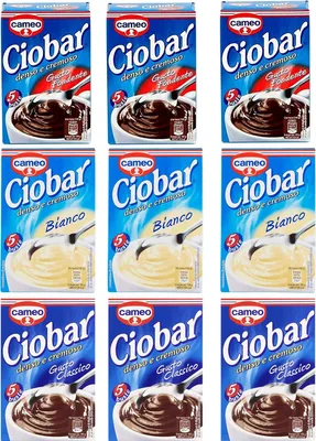 Produktbild von TESTPAKET Tassen Cameo Ciobar heiße schokolade hot chocolate Classico Bianco Fondente 9 x 125 g