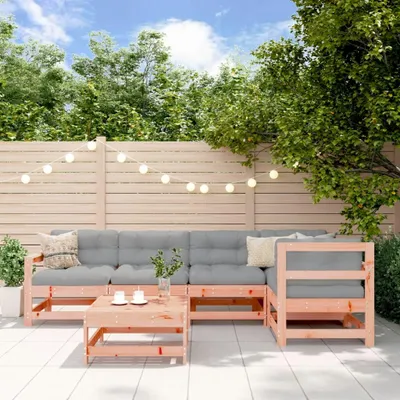 Image de vidaXL Ensemble salon de jardin 6 pièces avec coussins bois massif douglas