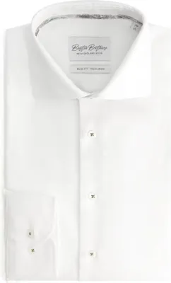 Produktbild von Sonstige Boston Brothers eisenfreies Oxford-Hemd Herren - Slim Fit, breiter Spreizkragen, Weiß (Größe 39)