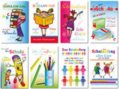 Produktbild von Glückwunschkarten 100 Stück Schulanfang