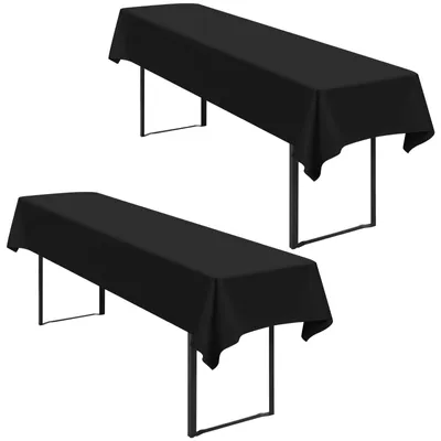 Produktbild von 2 Stück wasserdichte Tischdecken, Biergarten-Set, 100 x 250 cm, schwarz