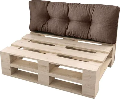 Produktbild von sunnypillow Palettenkissen für Gartenmöbel - Rückenkissen 120 x 40 cm - Rückenpolster für Bett und Sofa - Palettenpolster für Palettenmöbel - Gesteppte Gartenkissen - Rückenlehne, Kissen Braun