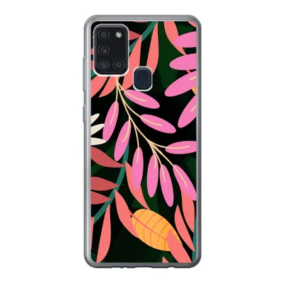 Produktbild von MuchoWow® Handyhülle Schutzhülle Hülle für Samsung Galaxy A21s Tropisch - Blumen - Muster Silikon Softcase Handy Hülle - Hartschale