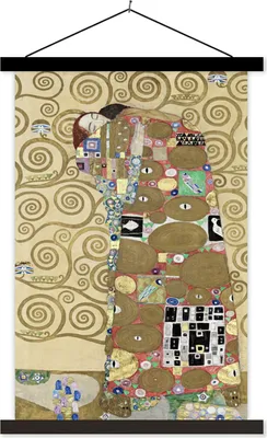 Produktbild von MuchoWow® Textilposter Das Abschiednehmen - Gustav Klimt 120x180 cm mit schwarzem Rahmen - Fotos