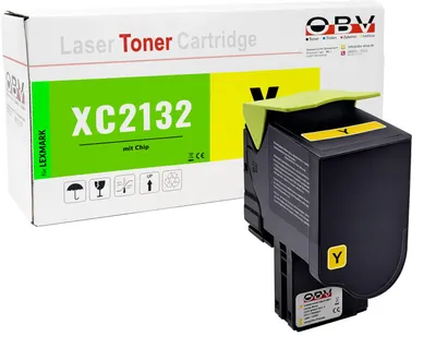Produktbild von Lexmark XC2132 kompatibler Toner Gelb - C2132 XC2130 XC2132