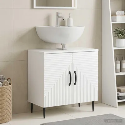 Productafbeelding van Maison Exclusive - Wastafelmeubel HAARLEM, hoogglanz wit, 59,5 x 31,5 x 59 cm