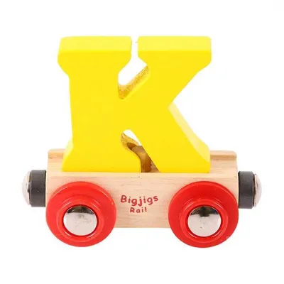 Image de Bigjigs Rail Wagon Train en bois - Lettre K