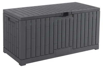 Produktbild von Koll Living Gartenbox Mara 454 Liter | 135 x 58,7 x 65 cm | Grau, aus Kunststoff | UV- & witterungsbeständig