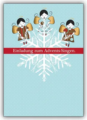 Produktbild von Niedliche Weihnachts Einladungskarte mit Engeln: Einladung