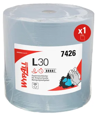 Produktbild von WypAll L30 Reinigungstücher 7426, blau, Putzpapierrolle, 1x670 Tücher
