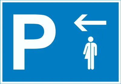 Produktbild von Transgender Parkplatz Schild mit Richtungspfeil links waagerecht A2 Rückseite selbstklebend