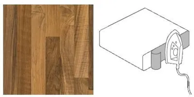 Produktbild von Getalit Umleimer Butcherblock-Optik Nussbaum 65 cm mit Schmelzkleber