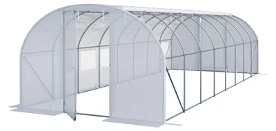 Immagine prodotto di Serra Tunnel TOOLPORT con porta a battente, 3x8m telo in PE 180g/m² bianco trasparente