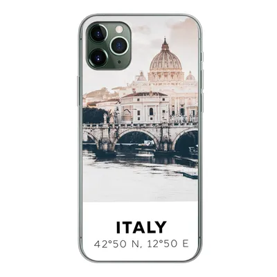 Produktbild von MuchoWow® Handyhülle Schutzhülle Hülle für iPhone 11 Pro Max Italien - Brücke - Fluss Silikon Softcase Handy Hülle - Schutz