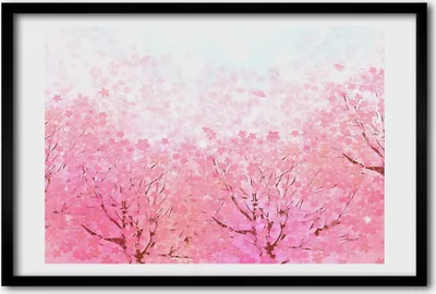 Produktbild von Bild 60x40 MDF-Rahmen, Wandkunst Kirschblüten