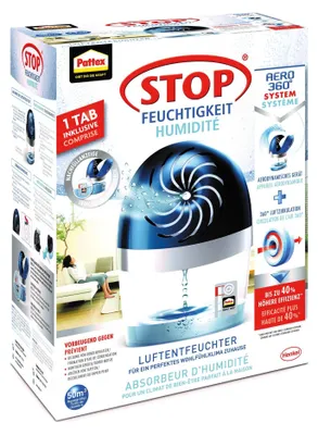 Zdjęcie produktu dla Osuszacz powietrza Pattex AERO 360 stopni, do pomieszczeń o kubaturze do 50 metrów sześciennych