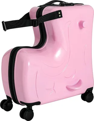 Produktbild von Kinderkoffer - Ride-on Sitzkoffer Handgepäck 51 cm - Doppelte Spinnerrollen - Belastbar bis 30 kg - Für 3–6 Jahre - PC-Polycarbonat - Rosa