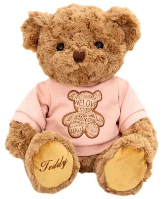 Obrázok produktu pre Plyšový maskot plyšový medvedík v ružovom tričku hnedé 30 cm