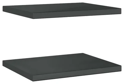 Image de vidaXL Étagères murales 2 pcs. 50x40 cm noir acier inoxydable