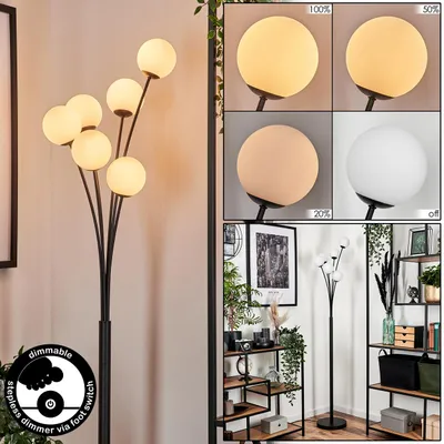 Produktbild von Lerici Stehlampe aus Metall/Glas in Schwarz/Weiß