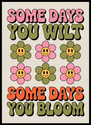 Produktbild von Poster 50x70cm Motivationsaffirmation Retro Vintage für das Wohnzimmer Bloom