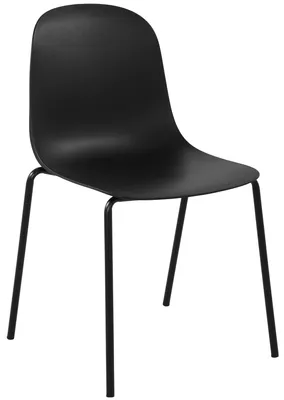 Produktbild von CLP Stapelstuhl Hardin mit ergonomische Kunststoffschale und stabilem Metallgestell schwarz, KI-generiertes Bild