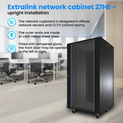 Obrázek produktu pro Extralink Síťová skříň Serverová skříň 27U 600x1000 černá stojící