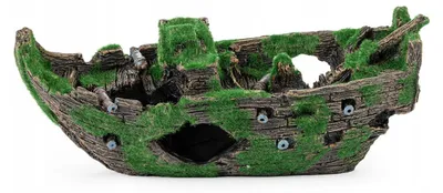 Produktbild von Happet Aquarium Dekoration Schiffswrack mit Moos R189