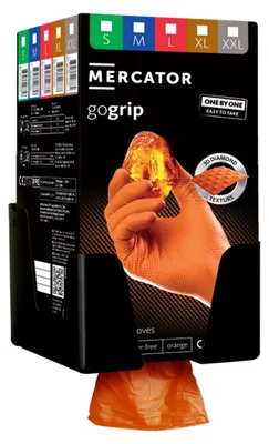 Obrázok produktu pre Prémiové nitrilové rukavice Mercator Gogrip One by One oranžové, veľkosť L, 100ks