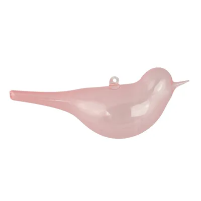 Produktbild von Dekorationsvogel aus Glas, rosa, mundgeblasen, mit Auge, 12 cm x 5 cm, Nordböhmen