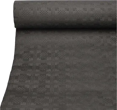 Produktbild von Papiertischtuch mit Damastprägung 50 m x 1 m schwarz
