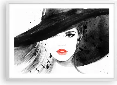 Produktbild von Gerahmtes Poster - Weißer Rahmen - Frau Gesicht Lippen - 70x50 cm - Wand Bild - Wanddeko - Wandbilder - Kunstposter - Wandposter - Bilderrahmen - Bilder - Kunstdruck - Wandbild - P2WAA70x50-3916