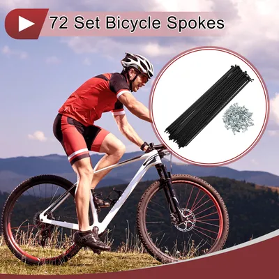 Produktbild von 72 Set 12G Fahrradspeichen 280mm Fahrradfelgenspeichen Kohlenstoffstahl Schwarz