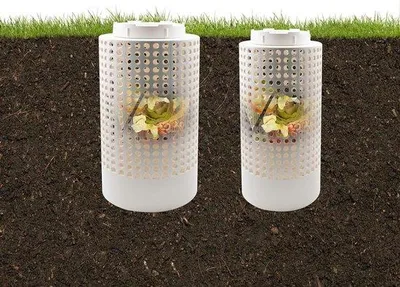 Produktbild von Wormcompostbak für Garten, 2 Stück, Unterirdische Kompostbox für Gemüsebeet und Gewächshaus, 2 Größen