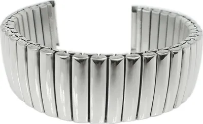 Produktbild von Minott > Uhrenarmband Zugband silberfarben > Edelstahl glänzend , Stegbreite:18mm