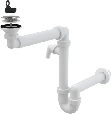 Produktbild von Alcadrain Raumsparsiphon DN40  für die Waschbecken DN63 mit Geräteanschluss